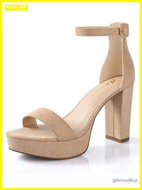 Chunky Platform Heels - 4 Inch Block Heeled Sandals - Memory Foam Arch Support